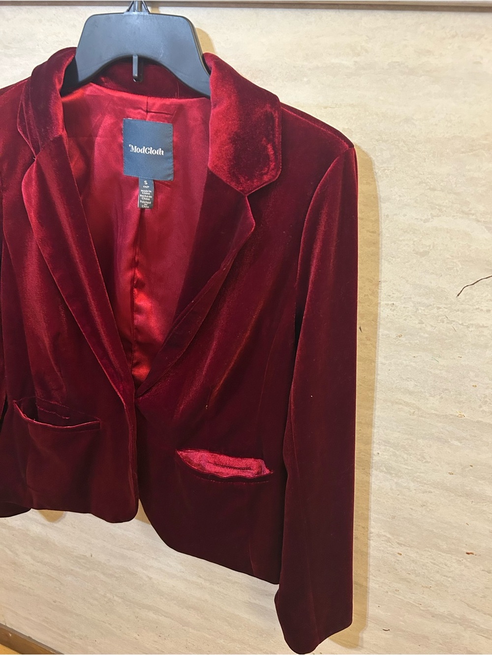 ModCloth Burgundy Velvet Blazer - Picture 7 of 11